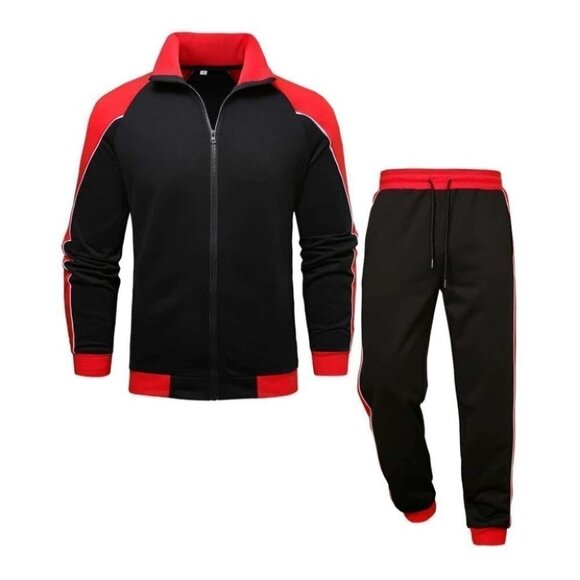 Red And Black Mens Pants And Sweatshirt Set - Picture 1 of 4